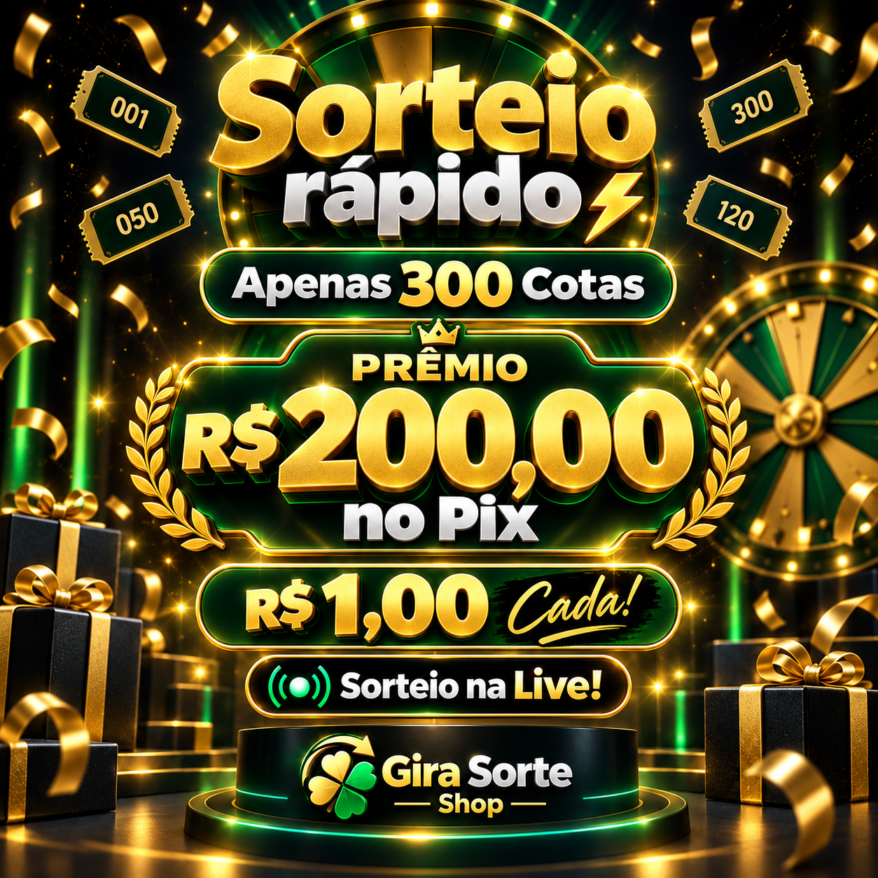 R$ 200,00 DA LIVE!